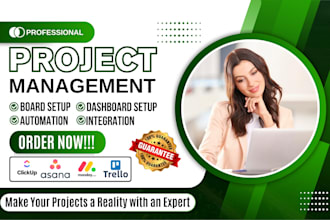 manage projects in clickup, asana, monday trello with automation and integration