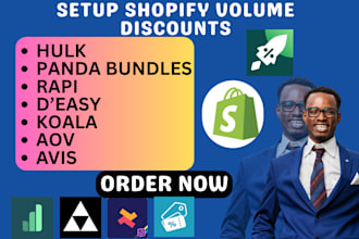 setup shopify volume discounts hulk panda bundles rapi d easy koala aov avis