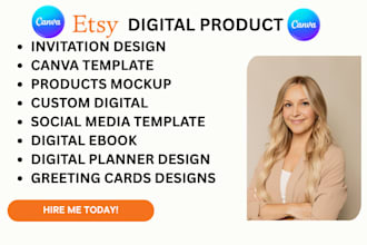 create etsy canva birthday card design canva wedding digital invitation template