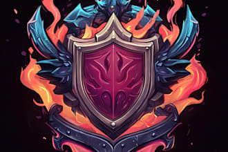 design fantasy game logo with cool unique magic style