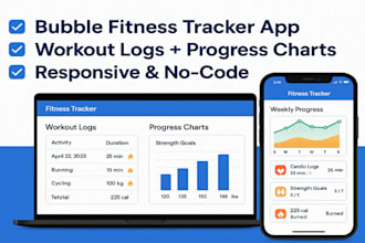 build and develop bubble fitness tracker app with user progress dashboard