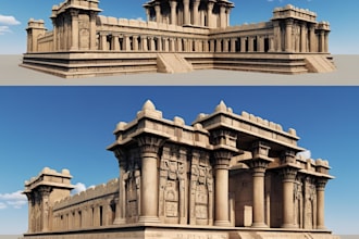 3d monument model ancient cities 3d building design 3d monument engraving