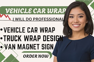 design custom car wrap, van, truck, or anime lorry wrap for auto detailing