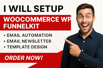 setup woocommerce wp funnelkit email automation email newsletter template design