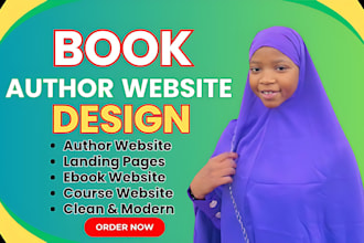 design an author website, ebook website, book author website and landing page