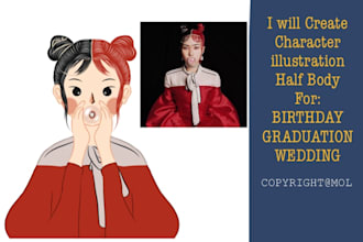create character illustration half body