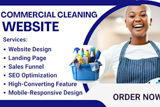 build commercial cleaning website office cleaning residential cleaning website