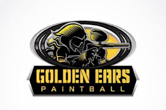 design creative golden ears paintball logo