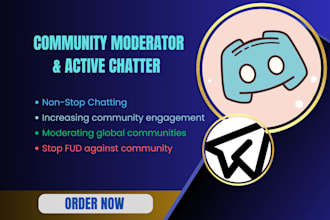 be your discord and telegram moderator with active chatter