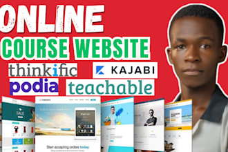 create online course website on kajabi website,thinkific,podia,teachable website