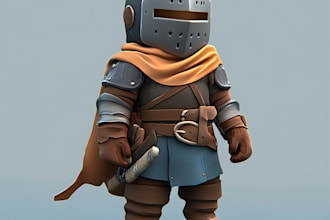 make a  3d game character illustration