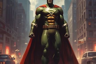 make your superhero character in comic style