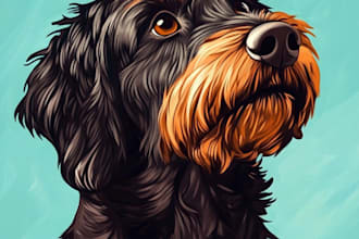 draw your pet portrait into cute disney style illustration