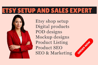 create a fully optimized etsy pod store for you