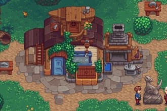 pixel art background environment landscape tileset sprite sheet scenery rpg