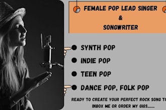 be your female electro pop, indie, teen, synth, dance, folk pop vocalist