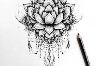 create custom mandala and black work tattoo design for you