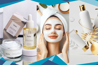 do minimalist luxury cosmetic product packaging, hair oil skincare label design