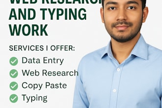 do accurate data entry, web research, and typing jobs