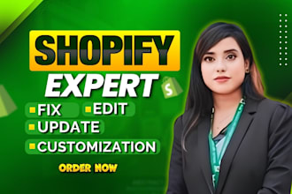 fix shopify issues, edit, update or customize your shopify store