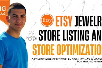 do etsy jewelry listing, SEO, etsy store setup, optimized etsy listings, mockups