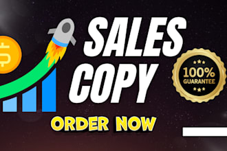 write copy for sales funnels with email, ads, sales page