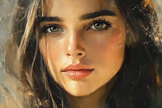 draw realistic digital oil painting portrait