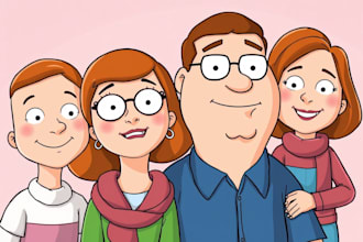 draw you as a family guy cartoon character