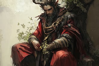 do fantasy concept art character portrait oil painting
