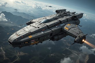 create a sci fi spaceship art