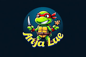 design realistic ninja turtle mascot logo with unlimited revision
