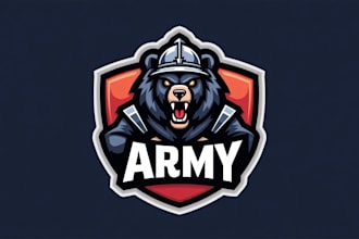 create beautiful wolf army mascot logo design for you