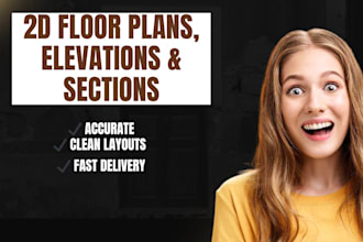 draw architectural 2d floorplan, elevations, and sections