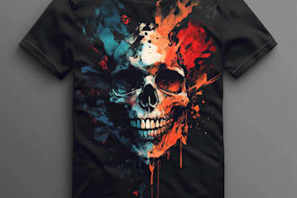 do custom t shirt design and t shirt illustration