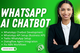 build whatsapp business ai chatbot, twilio, vapi voice agent, n8n meta cloud api