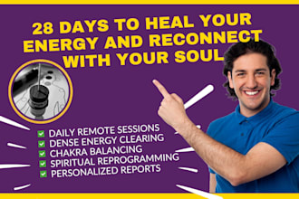 conduct daily remote energy healing sessions for 14 to 28 days