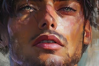 draw any photo as a realistic digital oil painting portrait