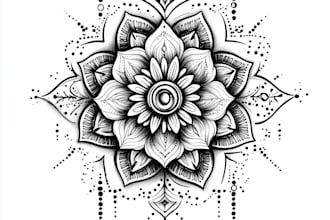 do tattoo design with mandala, flowers or custom in my style