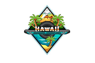 design exciting attractive board sport adventure tour logo