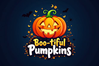 design creative halloween pumpkin mascot logo