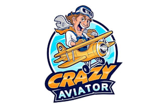 design fun cartoonist aviation logo