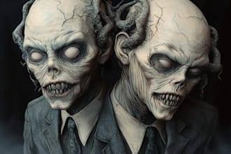 do fantasy 2d character horror design anime, african