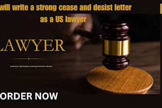 write a strong cease and desist letter as a US lawyer on official mail