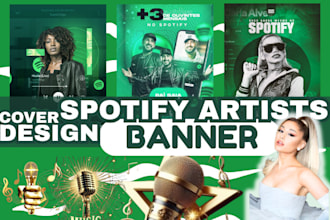 do spotify artist banner design, kids youtube banner thumbnail design book cover