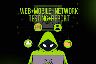 perform pentest your web application, mobile application and network