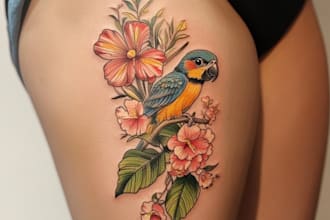 draw unique custom tattoo any tattoo design, tattoo artist
