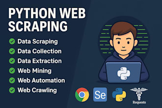 efficient python web scraping, data mining, automation using selenium, bs
