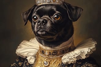 custom royal pet portrait historical renaissance for gift