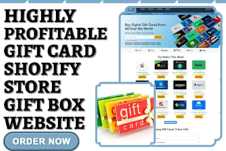 design gift shopify voucher vip card gift box store loyalty gift card website