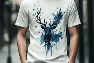 draw a unique and edgy custom t shirt design